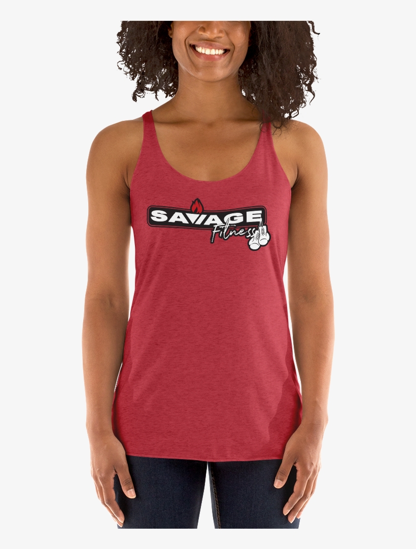 Savage Fit Box Horz Logo Mockup Front Womens Vintage, transparent png download