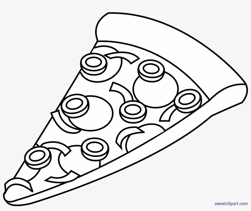 Clipart Black And White Library Combo Lineart Clip - Pizza Clipart Black And White Transparent, transparent png download