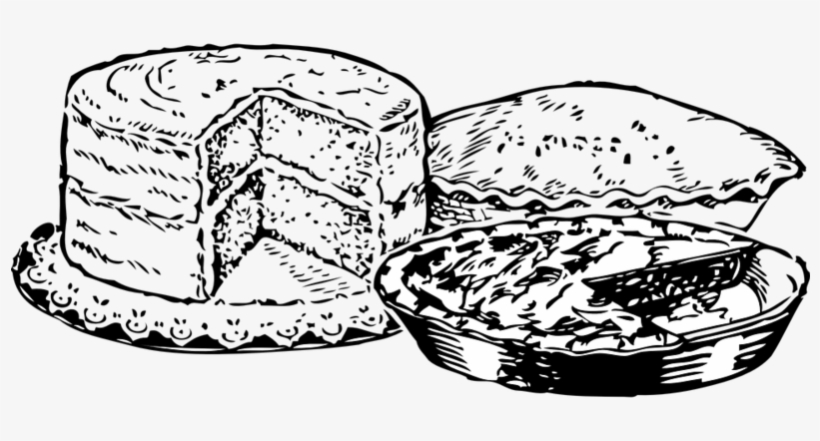 Dessert Cake Pies Confections - Dessert Clip Art Black And White, transparent png download