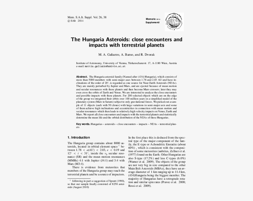 The Hungaria Asteroids - Document, transparent png download