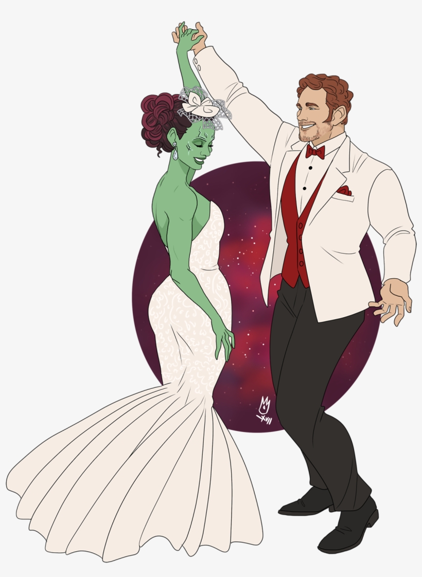 When Thanos Is Dead And Gone And Peter And Gamora Have - Gamora And Peter Fanart, transparent png download