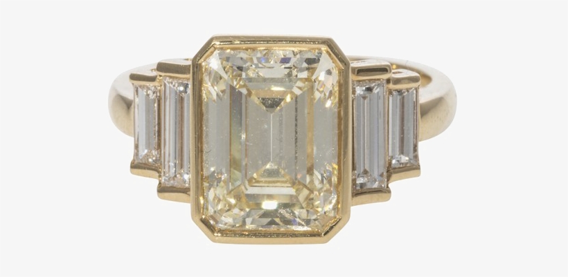 Emerald Png Image Background - Engagement Ring, transparent png download