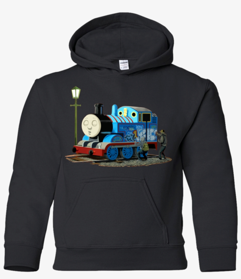 Banksy Thomas The Tank Engine Youth Hoodie Sweatshirts - Liberty Guns Beer And Trump, transparent png download