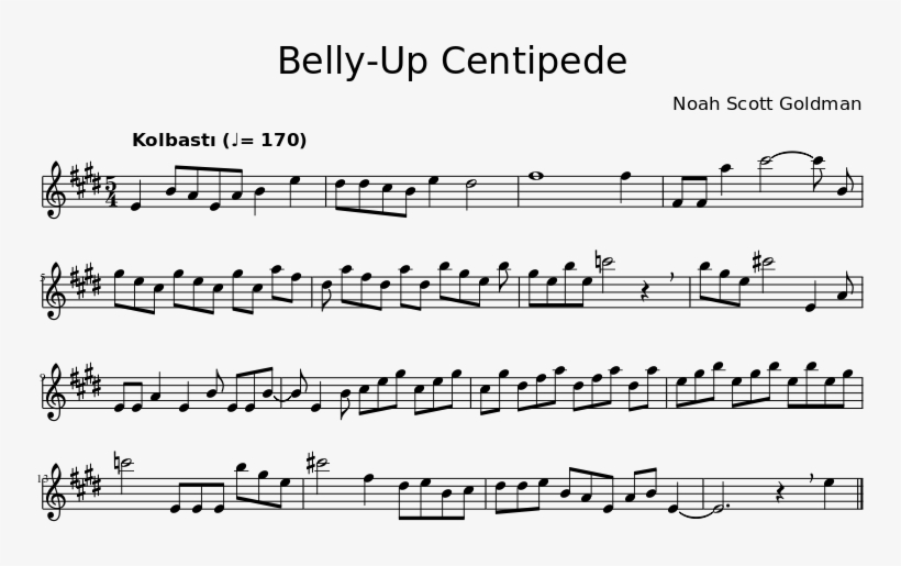 Belly-up Centipede - Sheet Music, transparent png download
