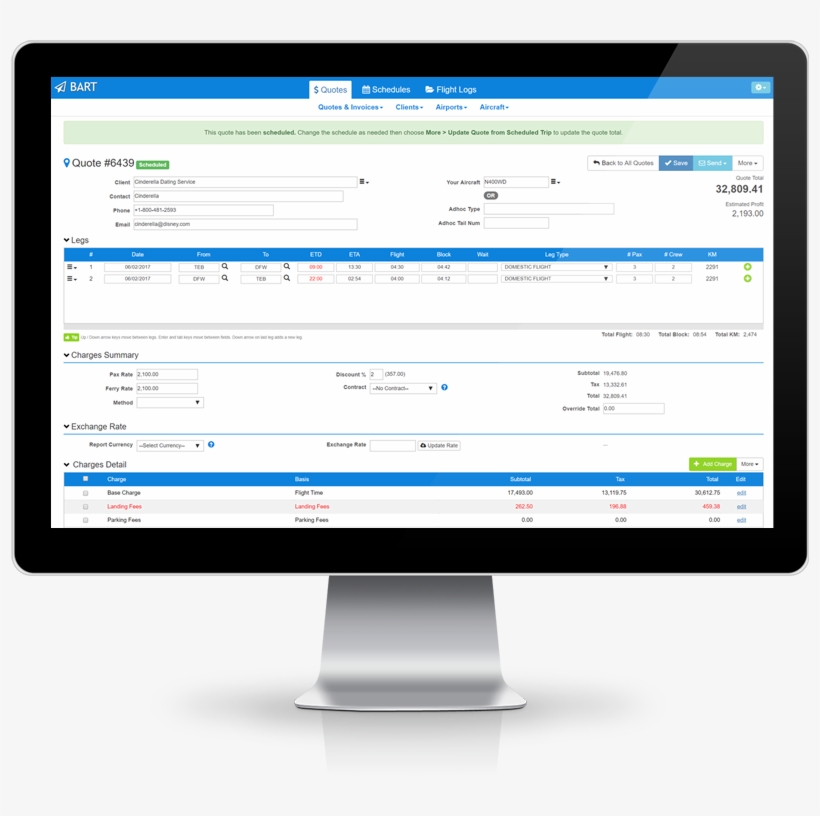 Charter Quoting Aircraft Software - Flight Scheduling Software, transparent png download