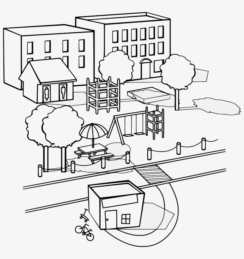 Medium Image - My Neighborhood Black And White, transparent png download