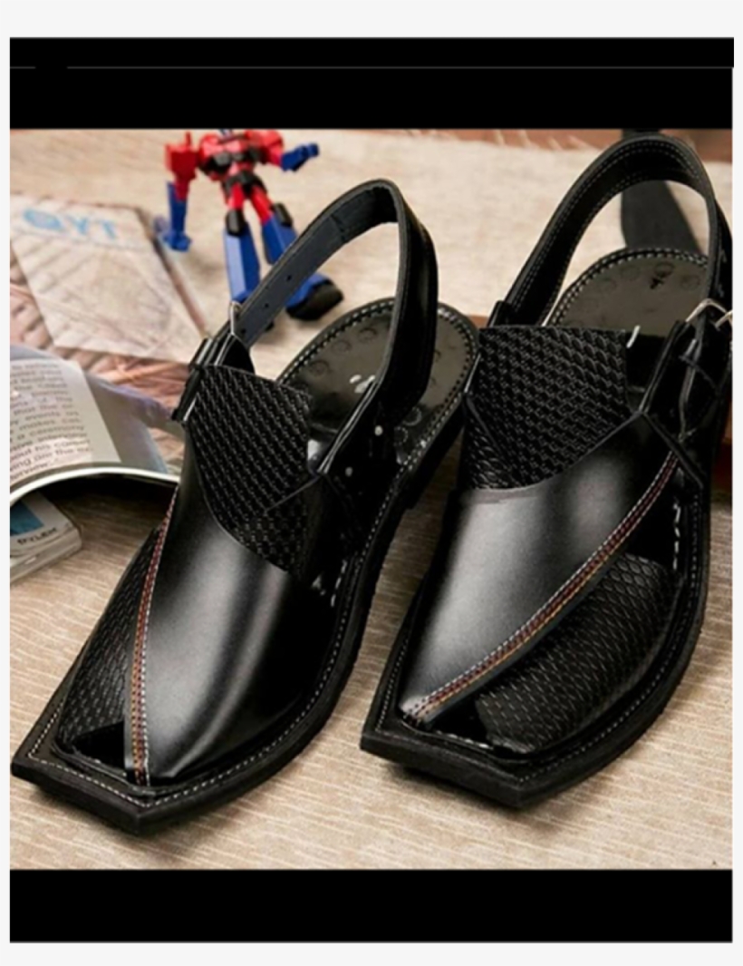 Black Peshawari Chappal - Slip-on Shoe, transparent png download