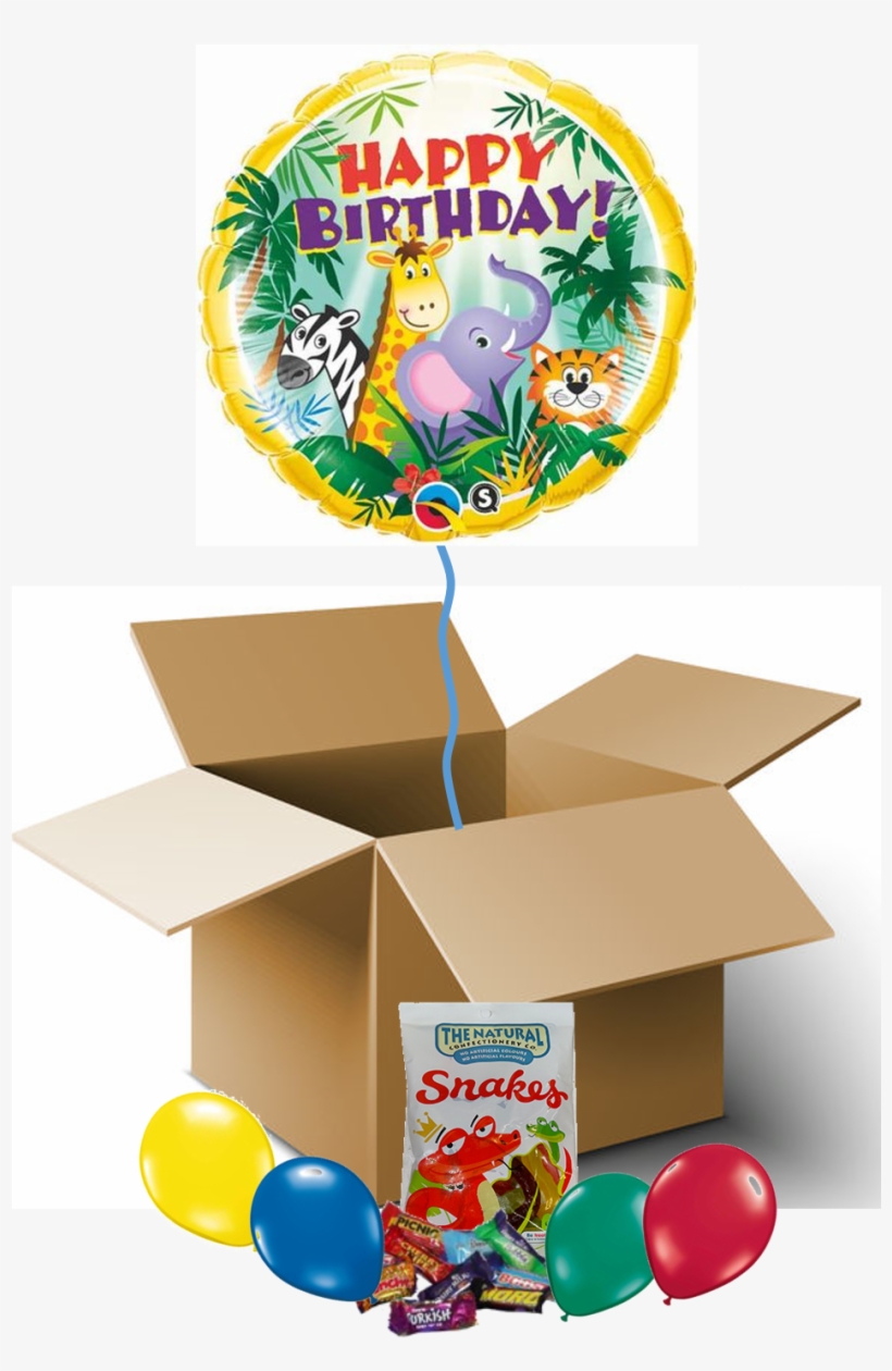 Jungle Birthday Wishes Balloon In A Box - Happy Birthday Jungle Theme, transparent png download