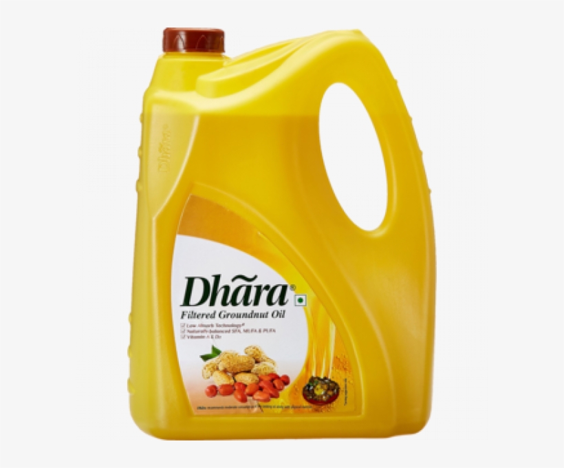 Dhara Filtered Groundnut Oil 5 Ltr - Dhara Filtered Groundnut Oil, transparent png download