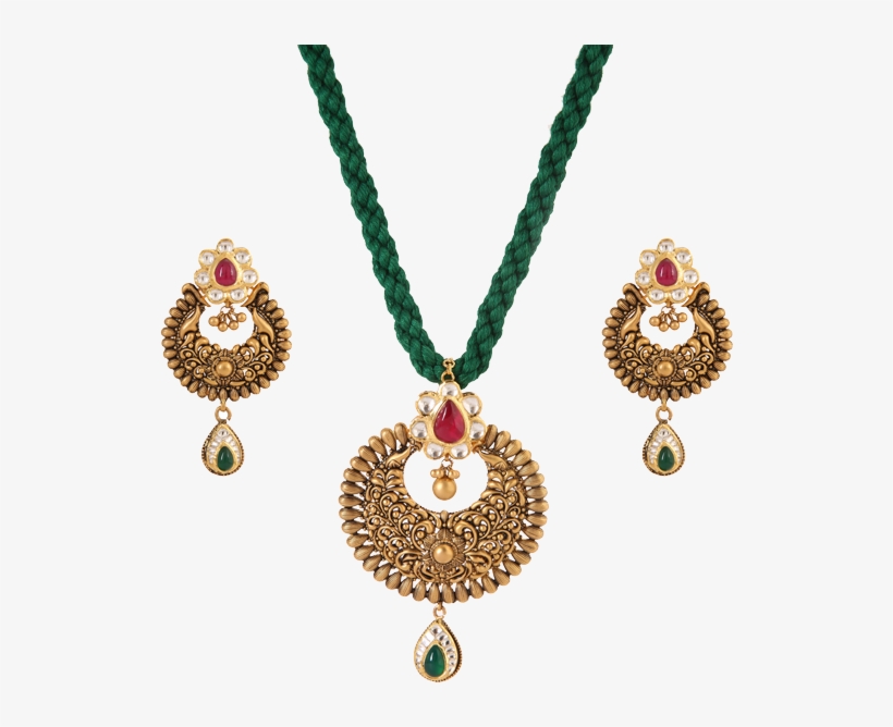Mehandi Designed Gold Pendent - Necklace, transparent png download