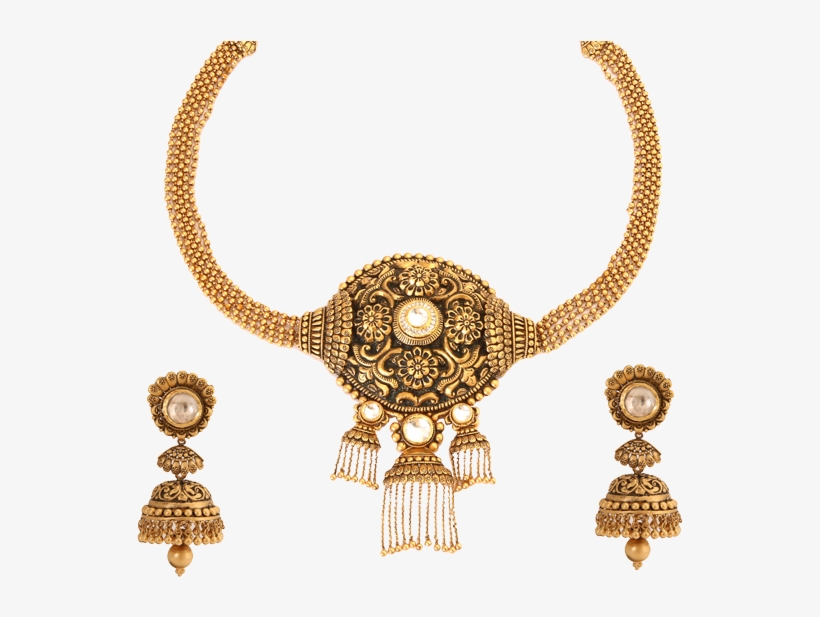 Ghungroo Pattern Necklace Set - Jewelry Making, transparent png download