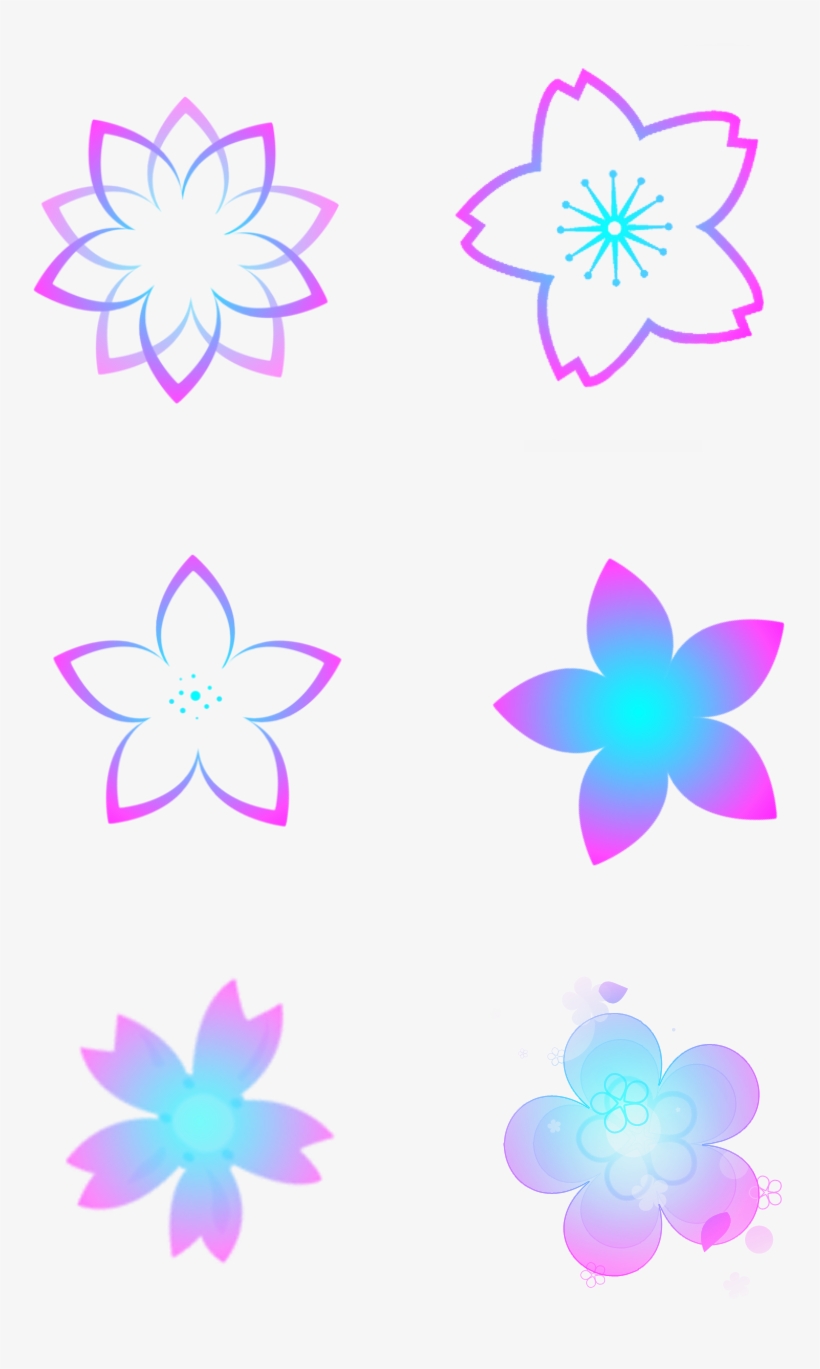 Fantasy Gradient Floral Decorative Elements Dreamy, transparent png download