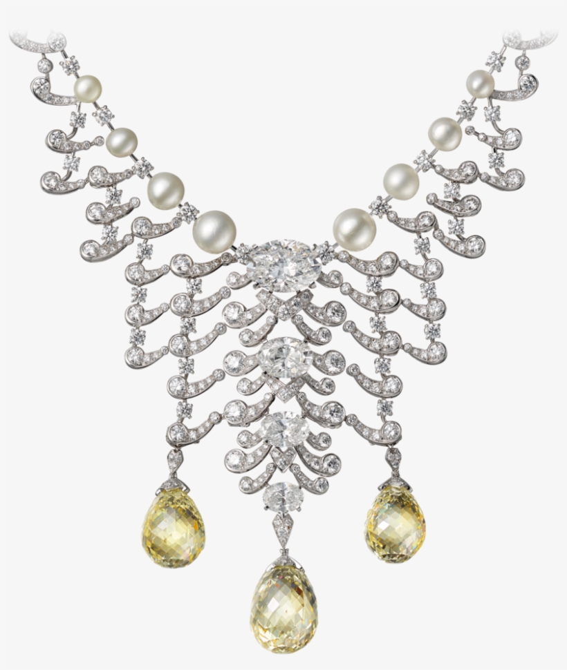 High Jewellery Necklace Platinum, Yellow Diamonds, - Cartier High Jewelry Yellow Diamond Necklace, transparent png download