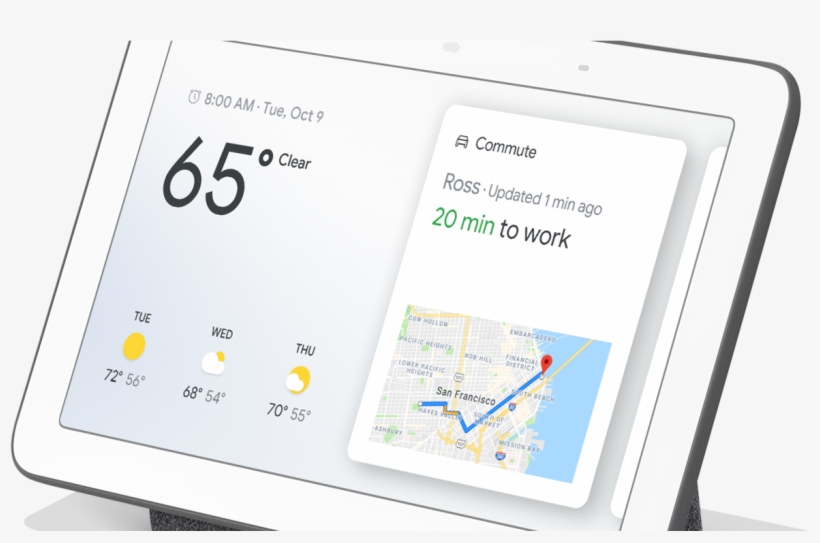 Google Smart Technology With Weather And Map On Screen - Tablet Computer, transparent png download