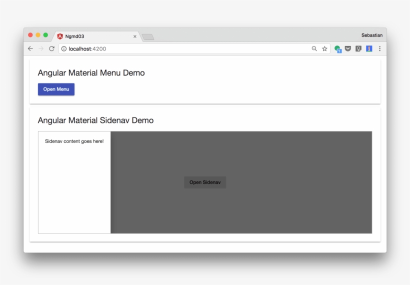 If You Now Click On Button Open Sidenav The Sidenav - Angular 6 Material Sidenav, transparent png download