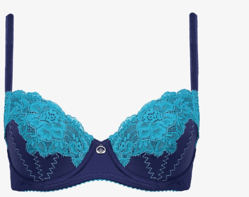 Support Zig Zag Bra Navy & Jade Brad03 2042navy/jade - Brassiere, transparent png download