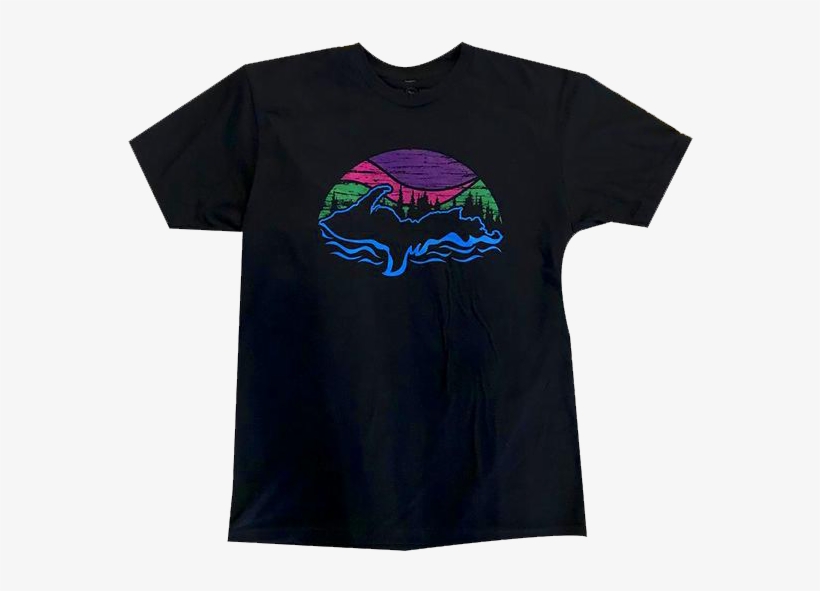 Northern Lights" Black T-shirt - Humpback Whale, transparent png download