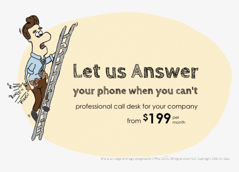 Man On A Ladder Copyright All Rights Reserved Office - Cartoon, transparent png download