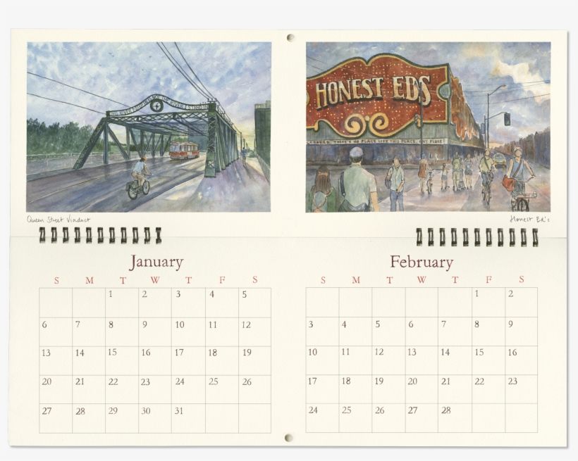 Toronto Sketches 2019 Wall Calendar - Transporter Bridge, transparent png download