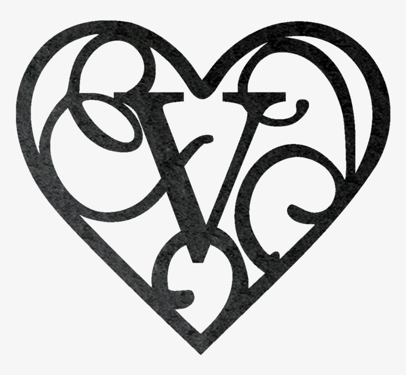 Heart Customizable Steel Wall Sign - S Monogram Heart, transparent png download