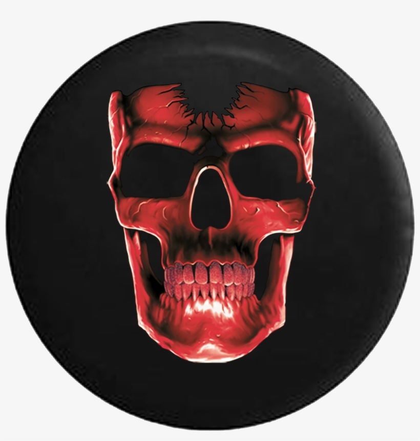 Red Skull Jeep Wrangler Tire Cover - T-shirt, transparent png download