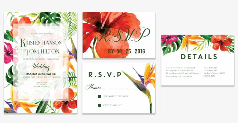 Tropical Flower Invitation Set - Fire Lily, transparent png download