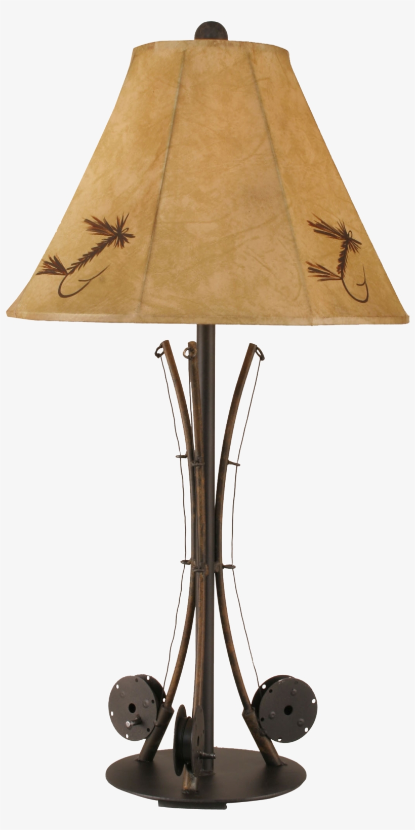 Rustic 3 Fishing Pole Table Lamp - Lampshade, transparent png download