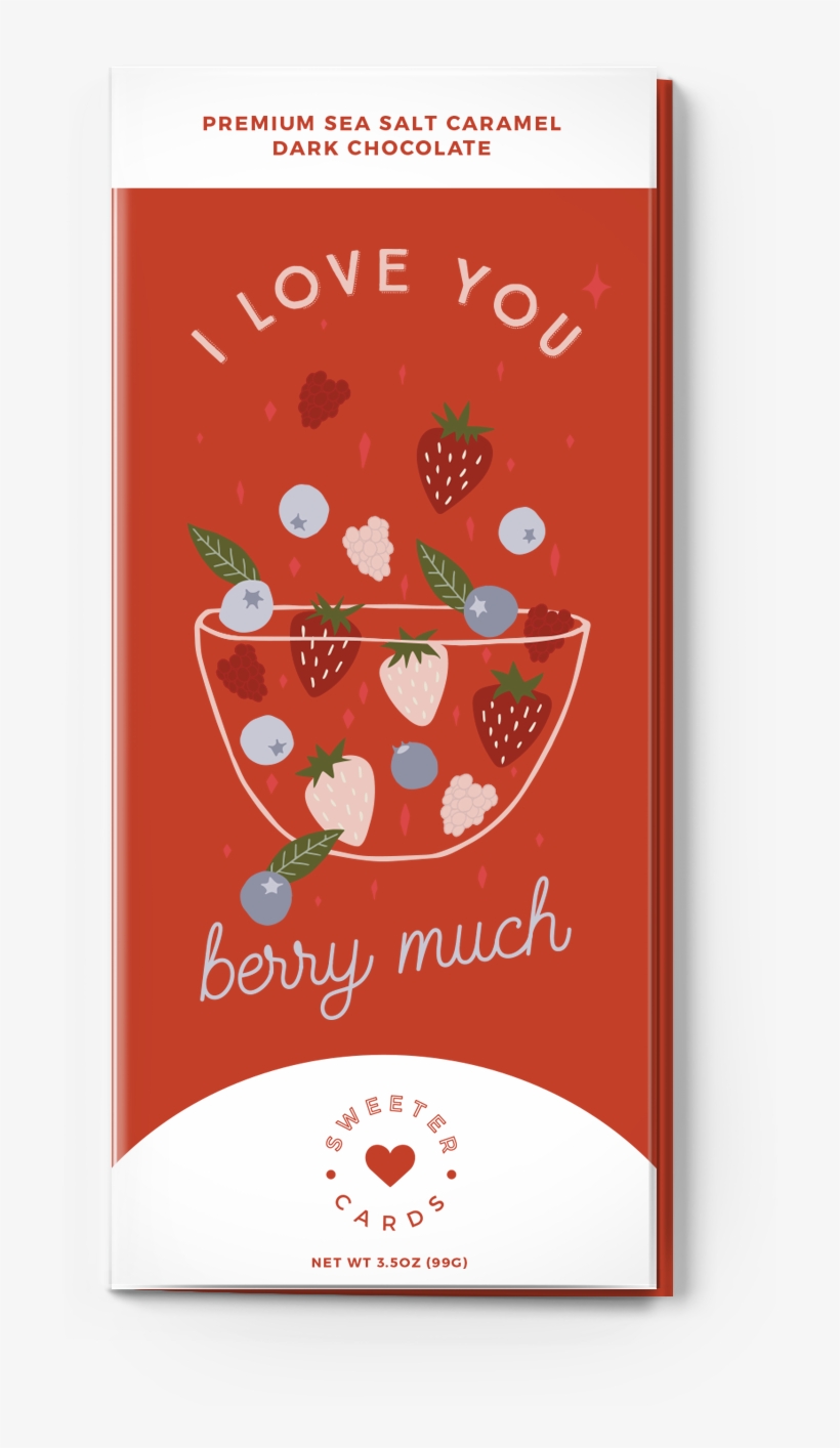 I Love You Berry Much<br>sea Salt Caramel Dark Chocolate - Caramel, transparent png download