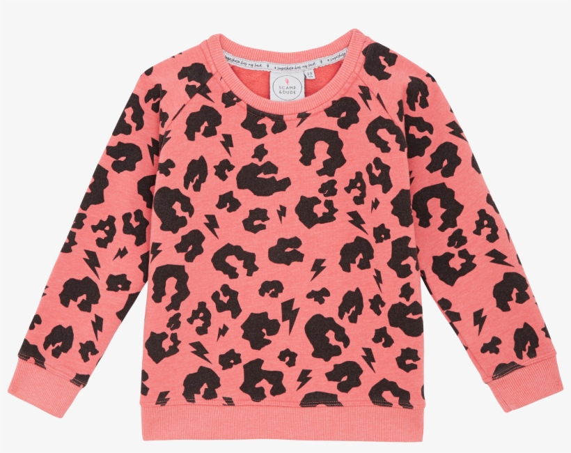 Scamp & Dude Coral Leopard Print Sweatshirt - Scamp & Dude Green Leopard Print Sweatshirt, transparent png download