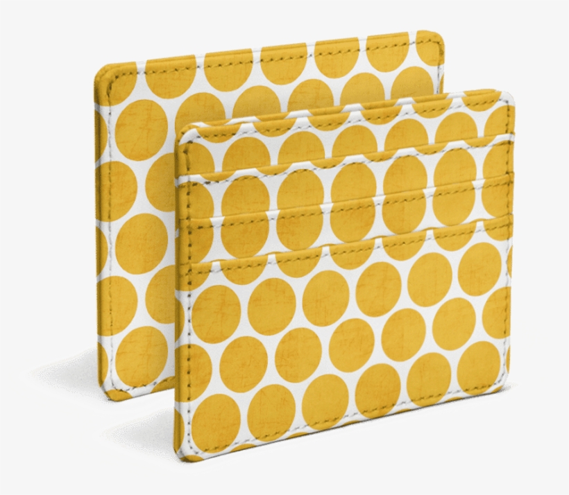Dailyobjects Yellow Polka Dots Skinny Fit Card Wallet - Circle, transparent png download