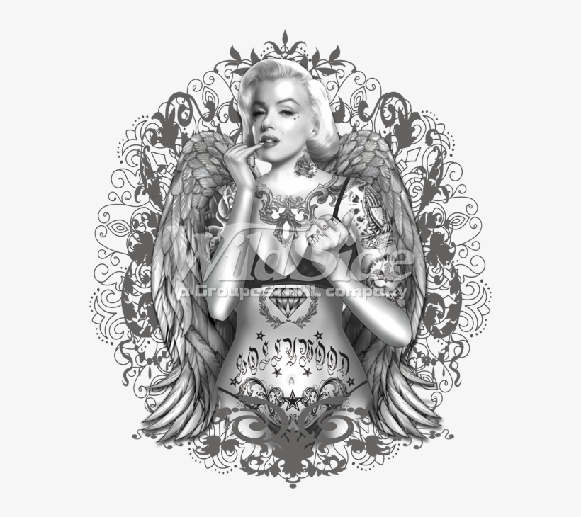 Marilyn With Wings And Tattoos - Marilyn Monroe Tattoo Transparent, transparent png download