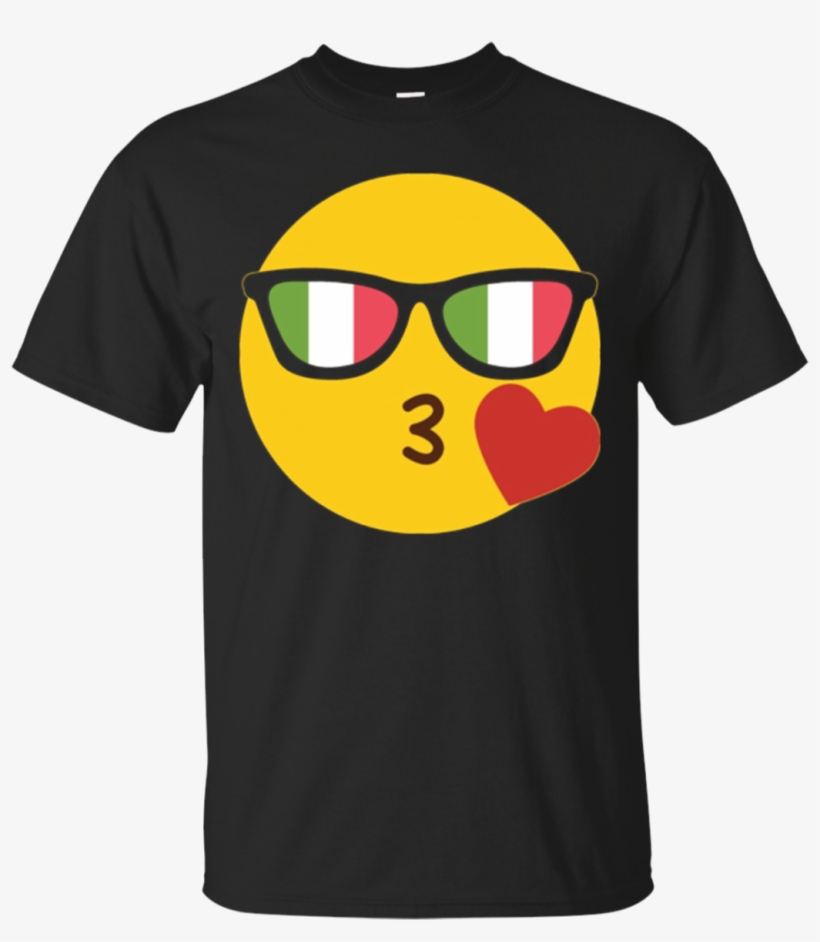 Emoji Italy T-shirt Italian Italia Flag Sunglasses - Funny History Teacher Shirts, transparent png download