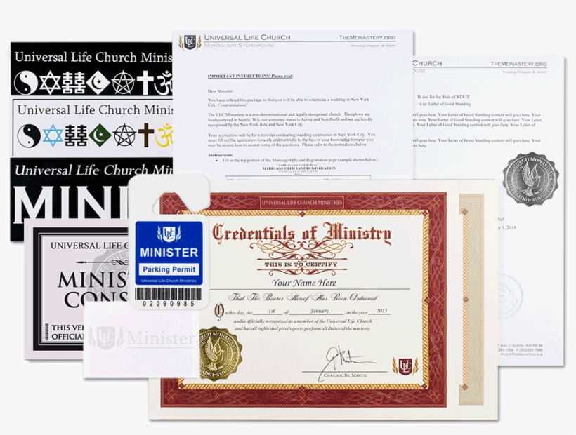 New York City Wedding Set - Universal Life Church, transparent png download