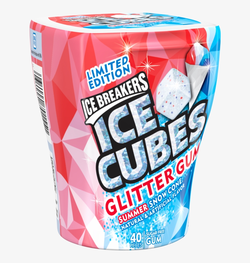 Ice Breakers, Ice Cubes Glitter Summer Snow Cone Gum, - Caffeinated Drink, transparent png download