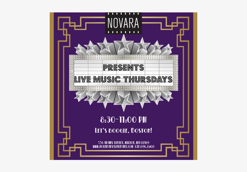 Live Music Series At The Novara Restaurant - Marquee Clip Art Black And White, transparent png download