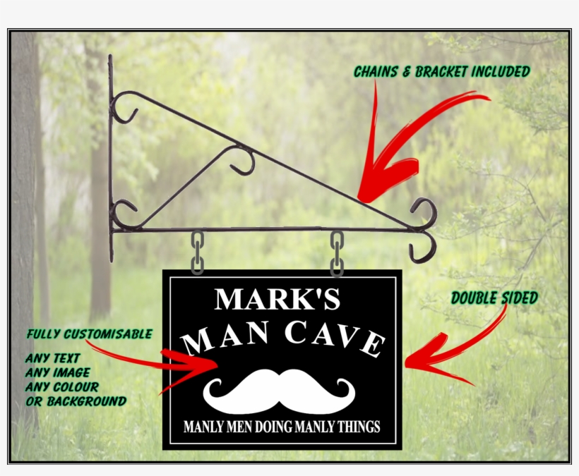 Details About Personalised Man Cave Style Hanging Sign, - Poster, transparent png download