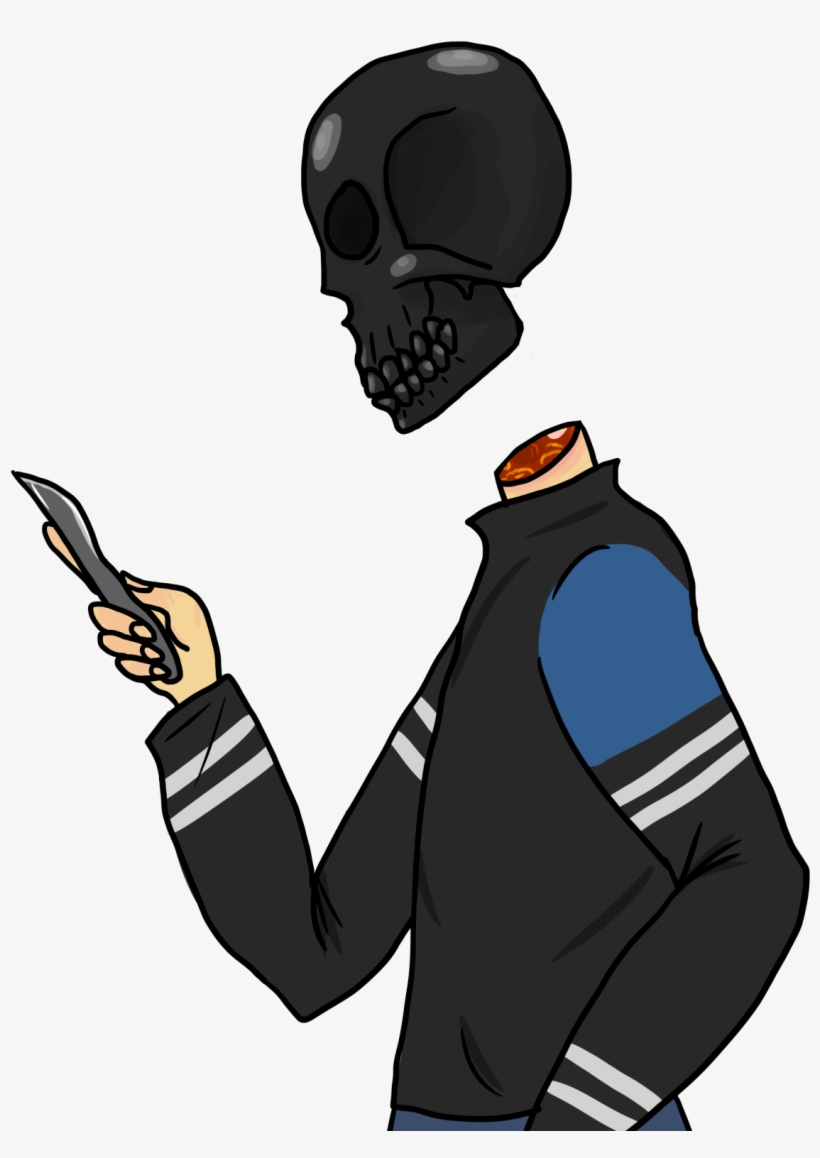 Object Head Ryan With A Shiny Black Skull 💀 - Illustration, transparent png download