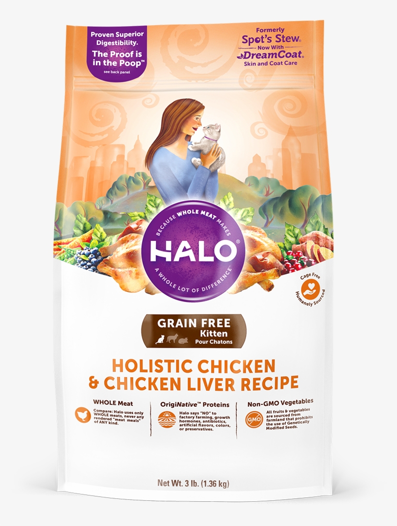 Halo Holistic Grain Free Chicken And Chicken Liver - Halo Indoor Cat Food, transparent png download
