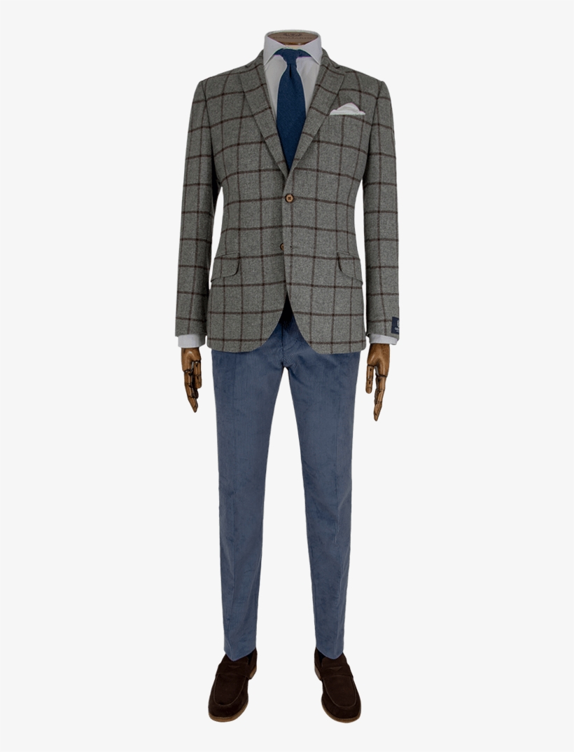 Grey Windowpane Jacket - Formal Wear, transparent png download