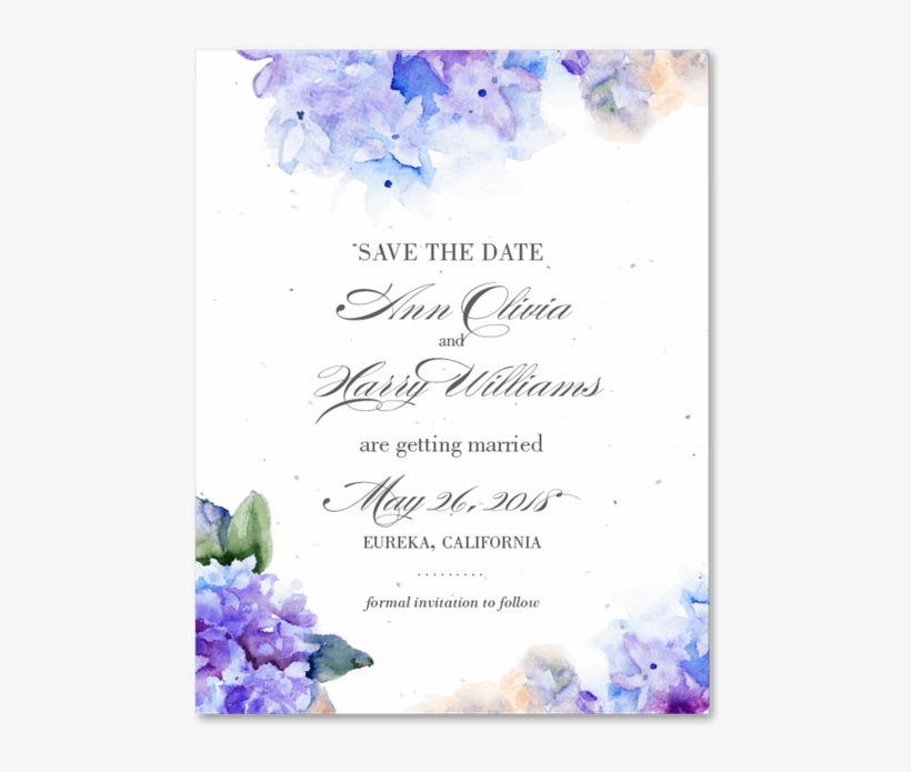 Hydrangea Save The Date - Foreverfiances Hydrangeas, transparent png download