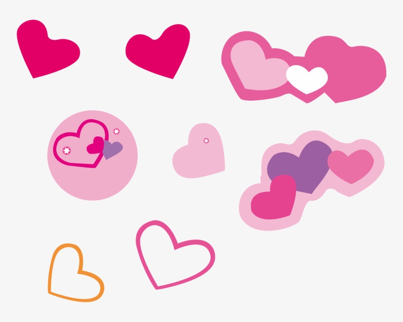 Clip Art Black And White Library Pink Cute Heart Shaped - Love Pink Vector Png, transparent png download
