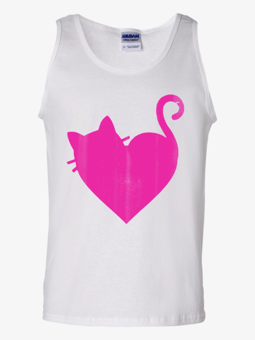 Cute Heart Cat Tank Top - Tee Shirt Mickey Gucci, transparent png download