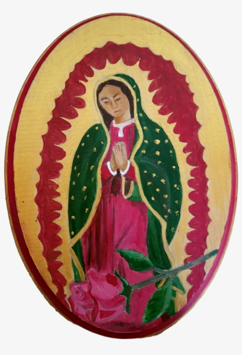 Decor Wall Hanging Virgen De Guadalupe Oval Shaped - Illustration, transparent png download