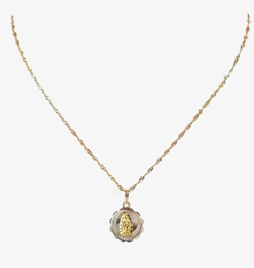 Medalla Redonda / Flor Virgen De Guadalupe - Necklace, transparent png download