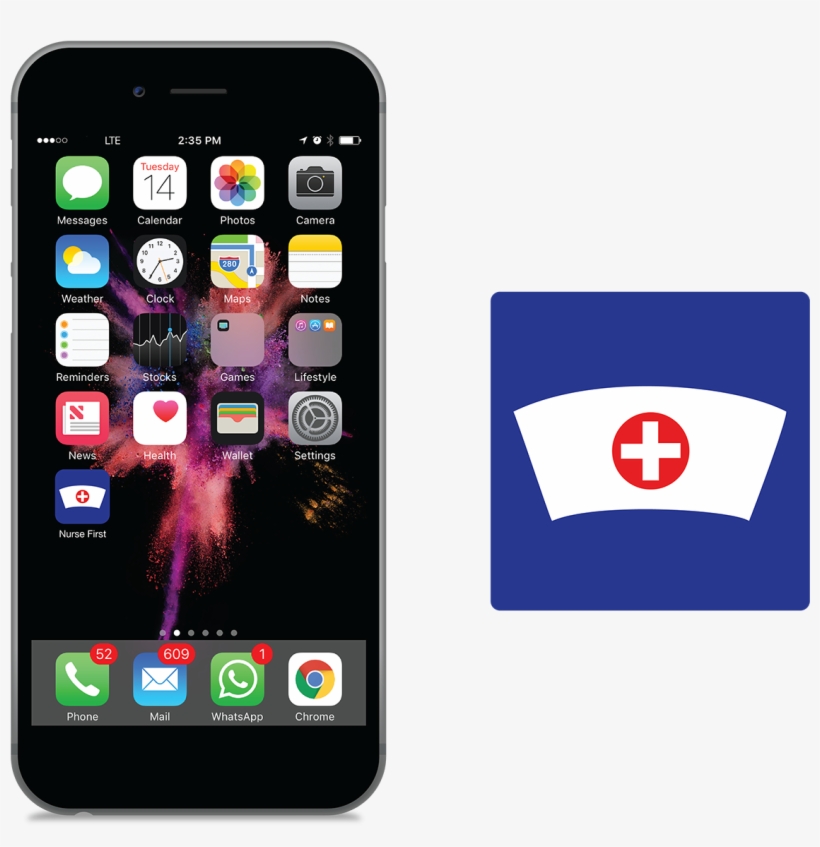 A Simple Design With A Classic Nurse Hat - Lcd Iphone 7, transparent png download