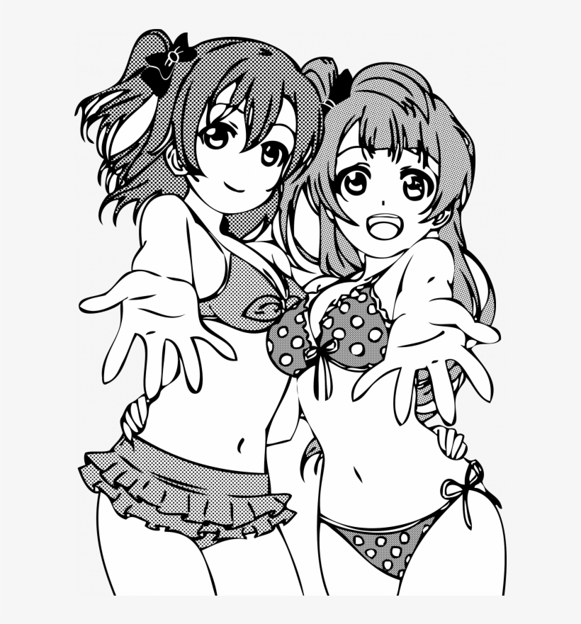 Clip Freeuse Library Honoka And Kotori - Cartoon, transparent png download