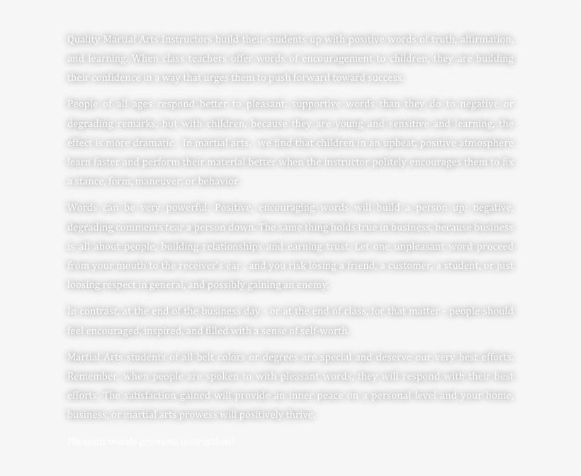 Quality Martial Arts Instructors Build Their Students - Document, transparent png download