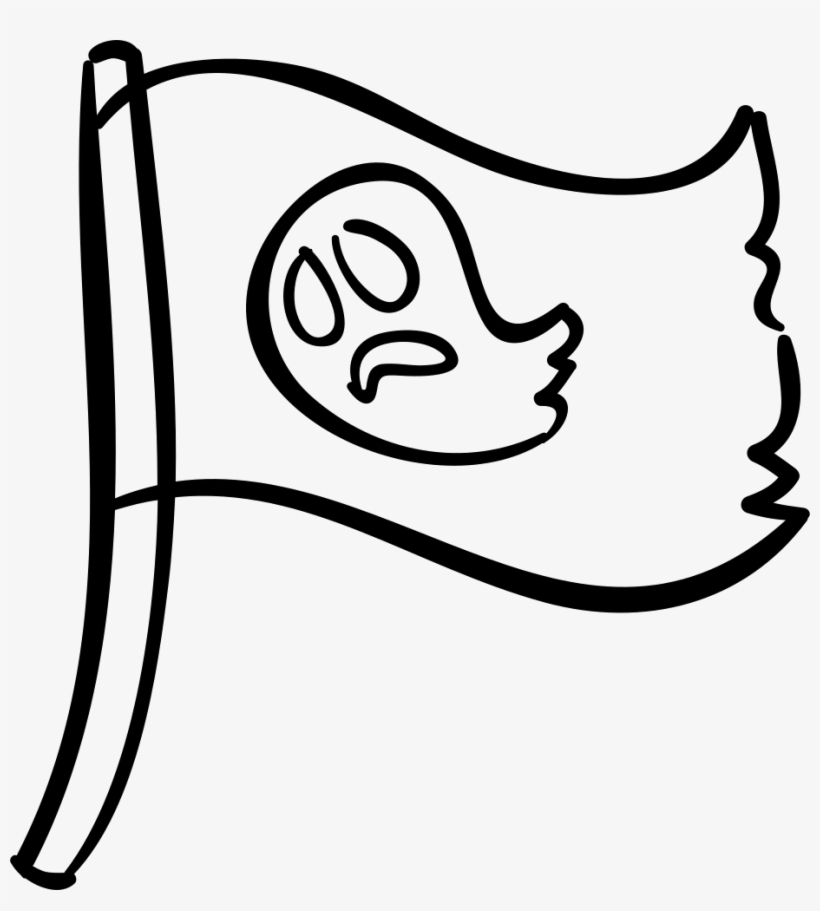 Ghost Flag Of Halloween Outline Comments - Ghost Flag, transparent png download