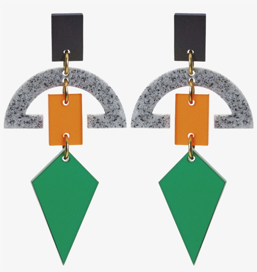 Half Moon Drops Green - Earrings, transparent png download