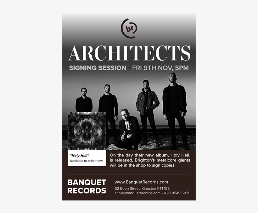 Friday 9th November At Banquet Records, - Architects Holy Hell, transparent png download